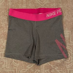 Nike Gray and Pink Athletic Shorts